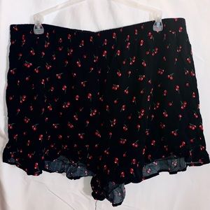 Plus Size Cherry Shorts